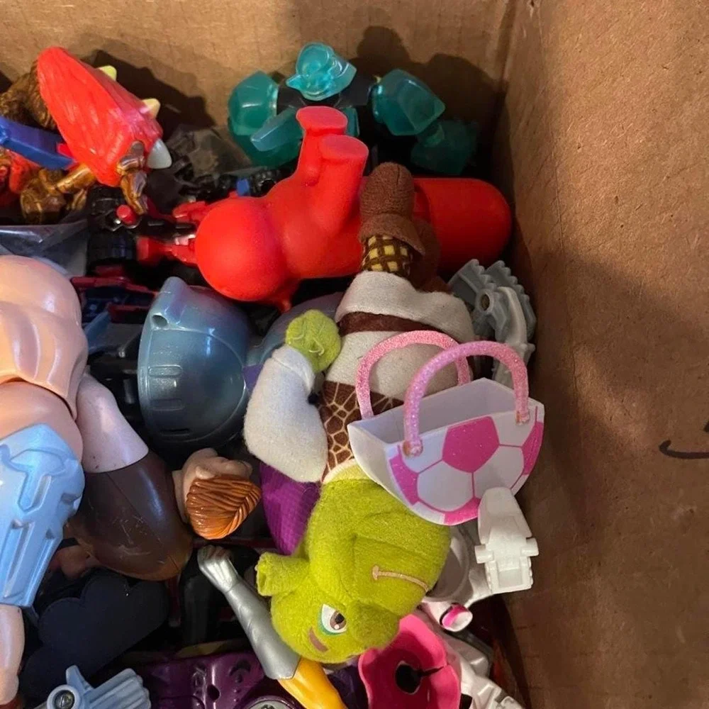 Box lot of vintage and modern toys